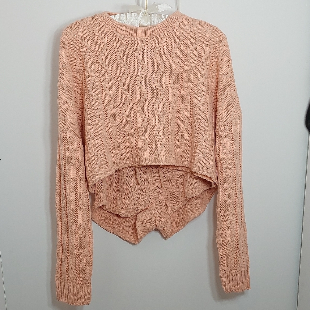 Nasty Gal Women's Size 8 Sweater Set Tunic Shorts Lounge Cable Knit